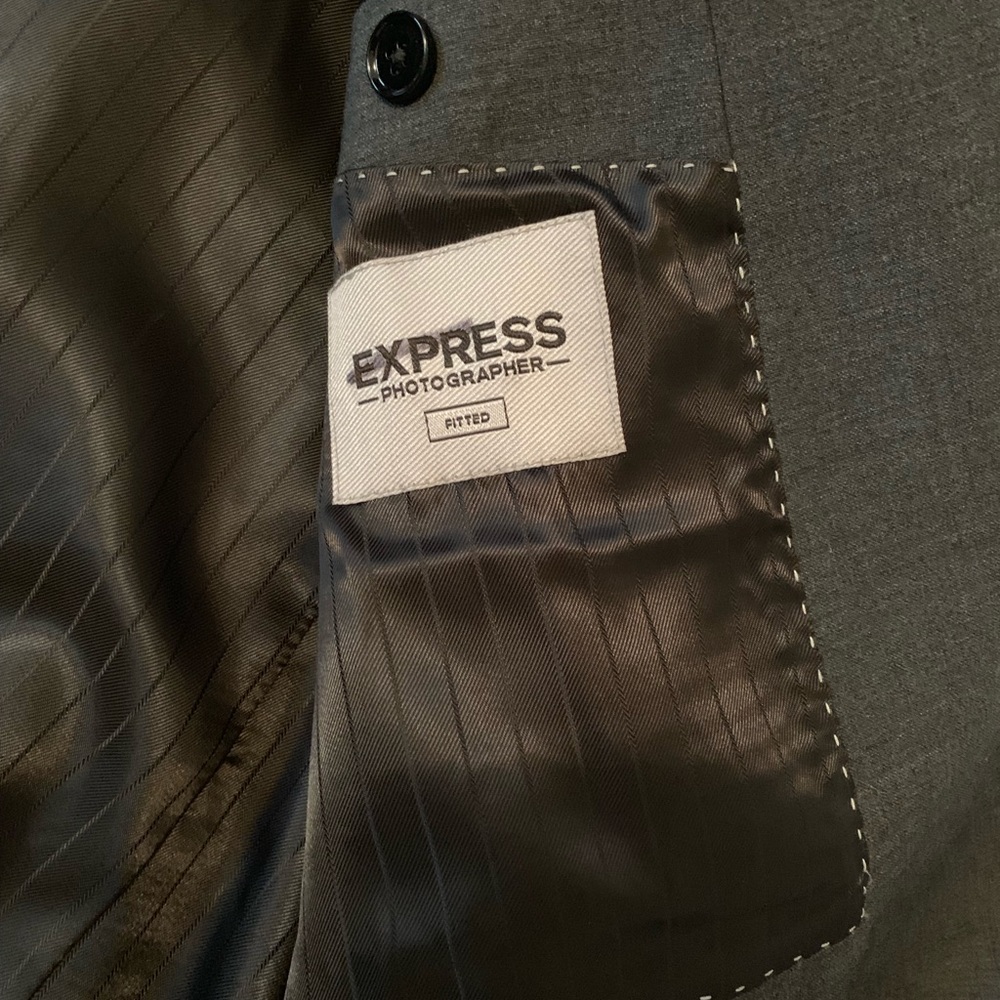 Express Dark Gray Suit Jacket - image 7